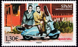 timbre de Saint-Pierre et Miquelon N° 1206 légende : Scooters anciens - Scooter italien