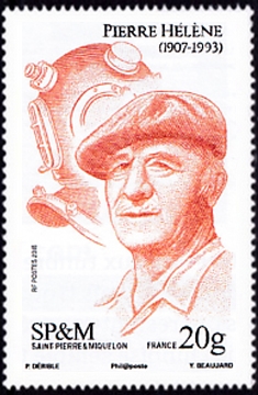 timbre de Saint-Pierre et Miquelon N° 1209 légende : Pierre Hélène (1907-1993)