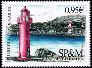 timbre de Saint-Pierre et Miquelon N° 1210 légende : Phare de l'île aux Marins