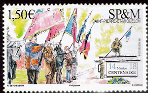 timbre de Saint-Pierre et Miquelon N° 1213 légende : L'Armistice