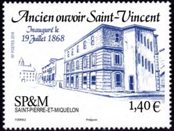 timbre de Saint-Pierre et Miquelon N° 1200 légende : Ancien Ouvroir Saint-Vincent