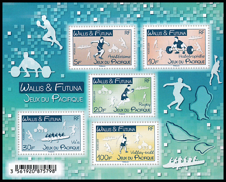 timbre de Wallis et Futuna x légende : Jeux du Pacifique