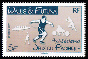 timbre de Wallis et Futuna x légende : Jeux du Pacifique - Athlétisme