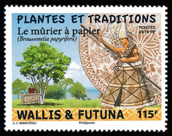 timbre de Wallis et Futuna x légende : Plantes et traditions - Le mûrier à papier