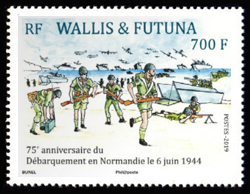 timbre de Wallis et Futuna x légende : 75ème anniversaire du débarquement en Normandie