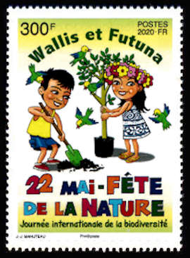 timbre de Wallis et Futuna x légende : 22 mai fête de la nature