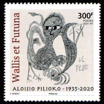 timbre de Wallis et Futuna x légende : Aloisio Pilioko (1935-2020)