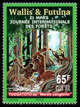 timbre de Wallis et Futuna x légende : Journée internationale des forêts