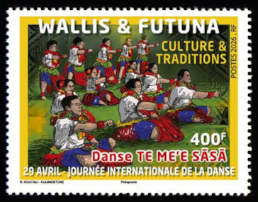timbre de Wallis et Futuna x légende : Culture et traditions