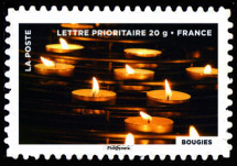  Le timbre fête le feu <br>Bougies