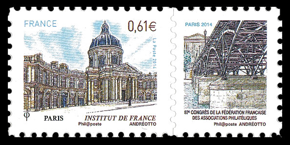  Les timbres s'exposent au salon <br>Paris Institut de France