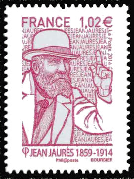  Les timbres s'exposent au salon <br>Jean Jaurès 1859-1914 rouge