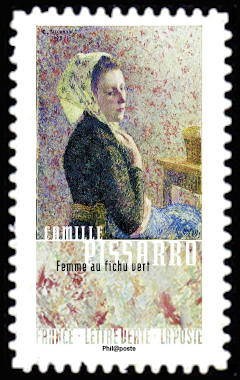  Visages impressionnistes <br>Femme au fichu vert de Camille Pissarro