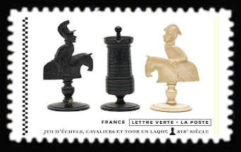 Jeux d'échecs <br>Jeux d'échecs, Cavaliers et tour en laque - XIXe siècle