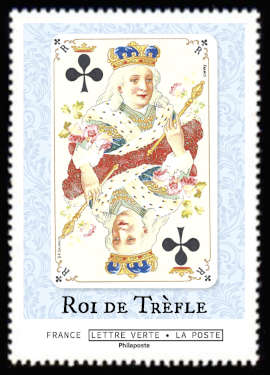  Cartes à jouer «collection Louis XV» <br>Roi de Trèfle