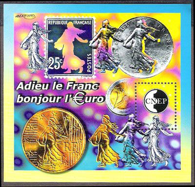  3ème binnale philatélique de Paris, Adieu le Franc bonjour l'Euro 