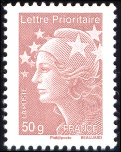  Marianne de l'Europe (Marianne de Beaujard) <br>Lettre prioritaire 50g