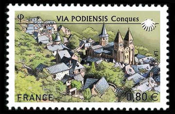  Les chemins de Saint jacques de Compostelle <br>Via Podiensis<br>Eglise abbatiale Sainte-Foye à Conques
