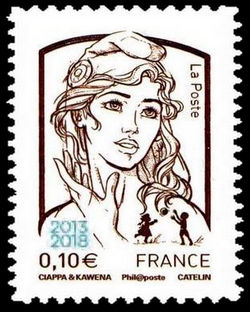 Timbres France 2018 Marianne 0,10€ et Lettre Verte surchargés 2013-2018  Neuf ** chez philarama37
