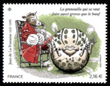  400 ans Jean de la Fontaine 1621-1695 <br>La grenouille qui se veut faire aussi grosse que le bœuf