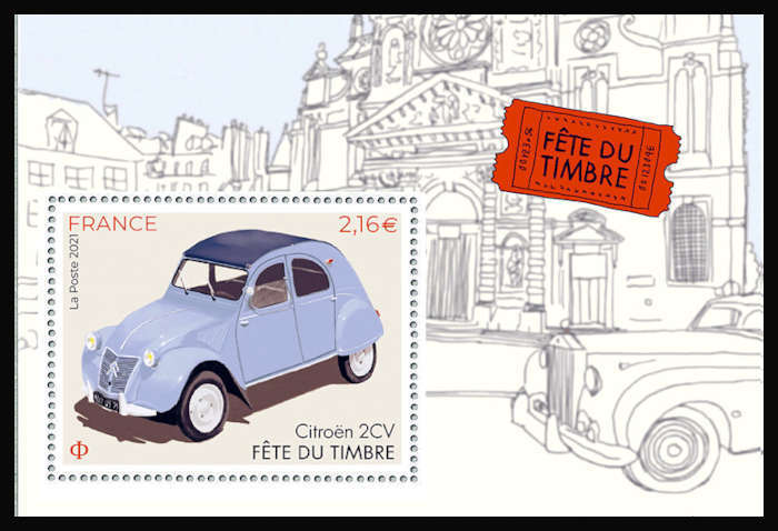  Fête du timbre <br>Le timbre fait son cinéma - La 2CV Citroën