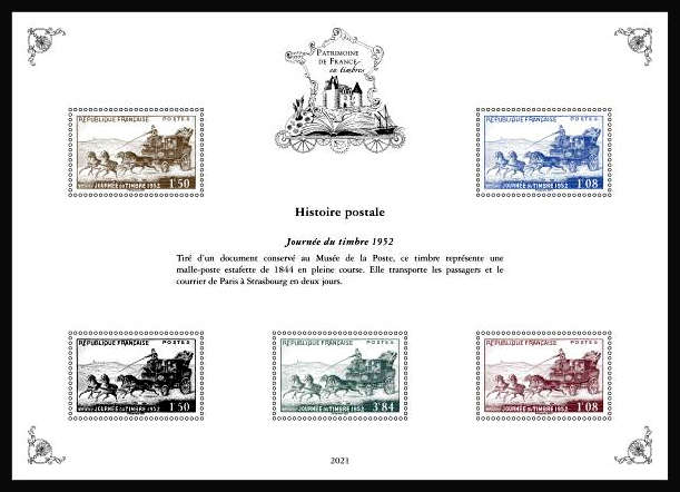  Patrimoine de France en timbres <br>Journée du timbre 1952