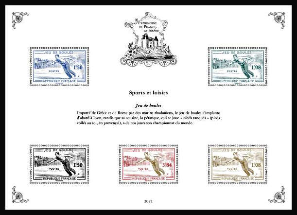  Patrimoine de France en timbres <br>Jeux de boules