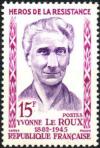timbre N° 1199, Yvonne le Roux (1882-1945) héros de la résistance