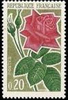 timbre N° 1356, Rose moderne