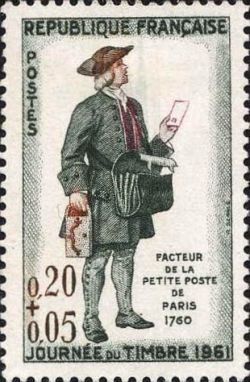  Journée du timbre - facteur de la petite Poste de Paris 1760 