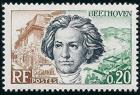 timbre N° 1382, Ludwig van Beethoven, musicien allemand (1770-1827)