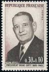 timbre N° 1412, René Coty (1882-1962)  président de la République française de 1954 à 1959