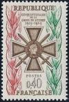 timbre N° 1452, Cinquantenaire de la croix de guerre