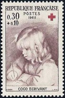  Croix rouge <br>Auguste Renoir « Coco écrivant »