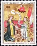 timbre N° 1640, Primitif de Savoie (15è siècle) «L'Annonciation»