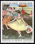 timbre N° 1653, Edgar Degas (1834-1917)  «Danseuse au bouquet saluant»