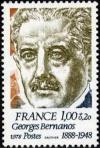 timbre N° 1987, Georges Bernanos (1888-1948) écrivain