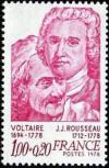 timbre N° 1990, Voltaire et Rousseau