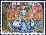 timbre N° 2033, Miniature du XV siècle sur la musique