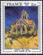 timbre N° 2054, Vincent van Gogh (1853-1890) « L'église d'Auvers-sur-Oise»