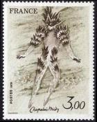timbre N° 2068, Chapelain-Midy « Danseur du feu »  la flute enchantée