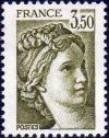 timbre N° 2121, Sabine 3 F 50 vert-olive