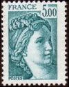 timbre N° 2123, Sabine 5 F bleu