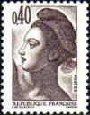 timbre N° 2183, Type Liberté de Gandon 0,40 f