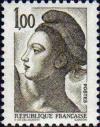 timbre N° 2185, Type Liberté de Gandon 1 f