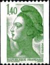 timbre N° 2191, Type Liberté de Gandon 1f 40 (roulette)