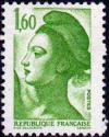timbre N° 2219, Type Liberté de Gandon 1f 60