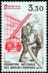 timbre N° 2233, 100ème anniversaire de la fédération nationale des sapeurs pompiers