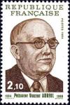 timbre N° 2344, Vincent Auriol (1884-1966) homme politique français