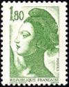 timbre N° 2375, Type Liberté de Gandon 1f 80
